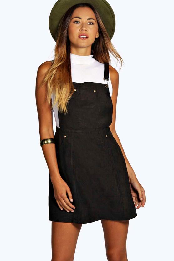 Gabriella Suedette Dungaree Dress